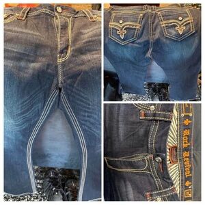 Rock Revival Indigo Jeans with Contrast Stitching